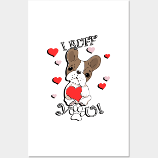 French Bulldog Mom Valentine’s Day Hearts & Frenchie Posters and Art